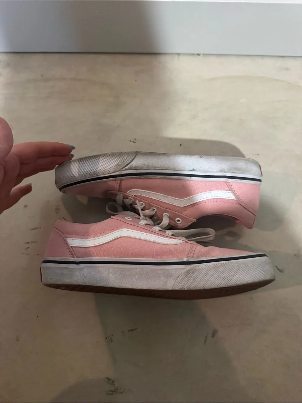 Pink & White Vans Size Girls 4.5 Used Condition Y2K Girly
